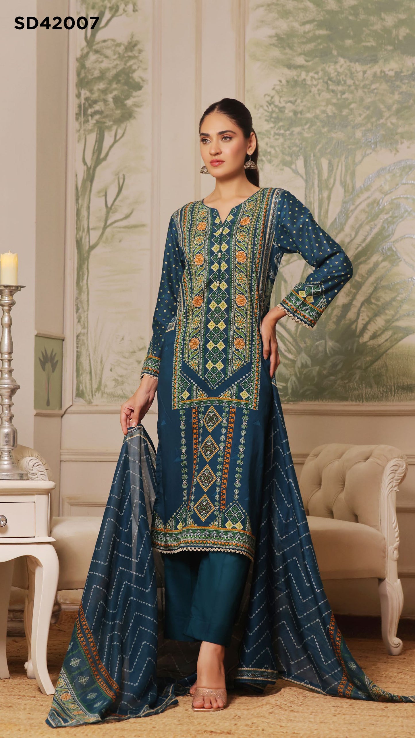 GulAhmed Printed Khaddar - 3PC (Unstitched)