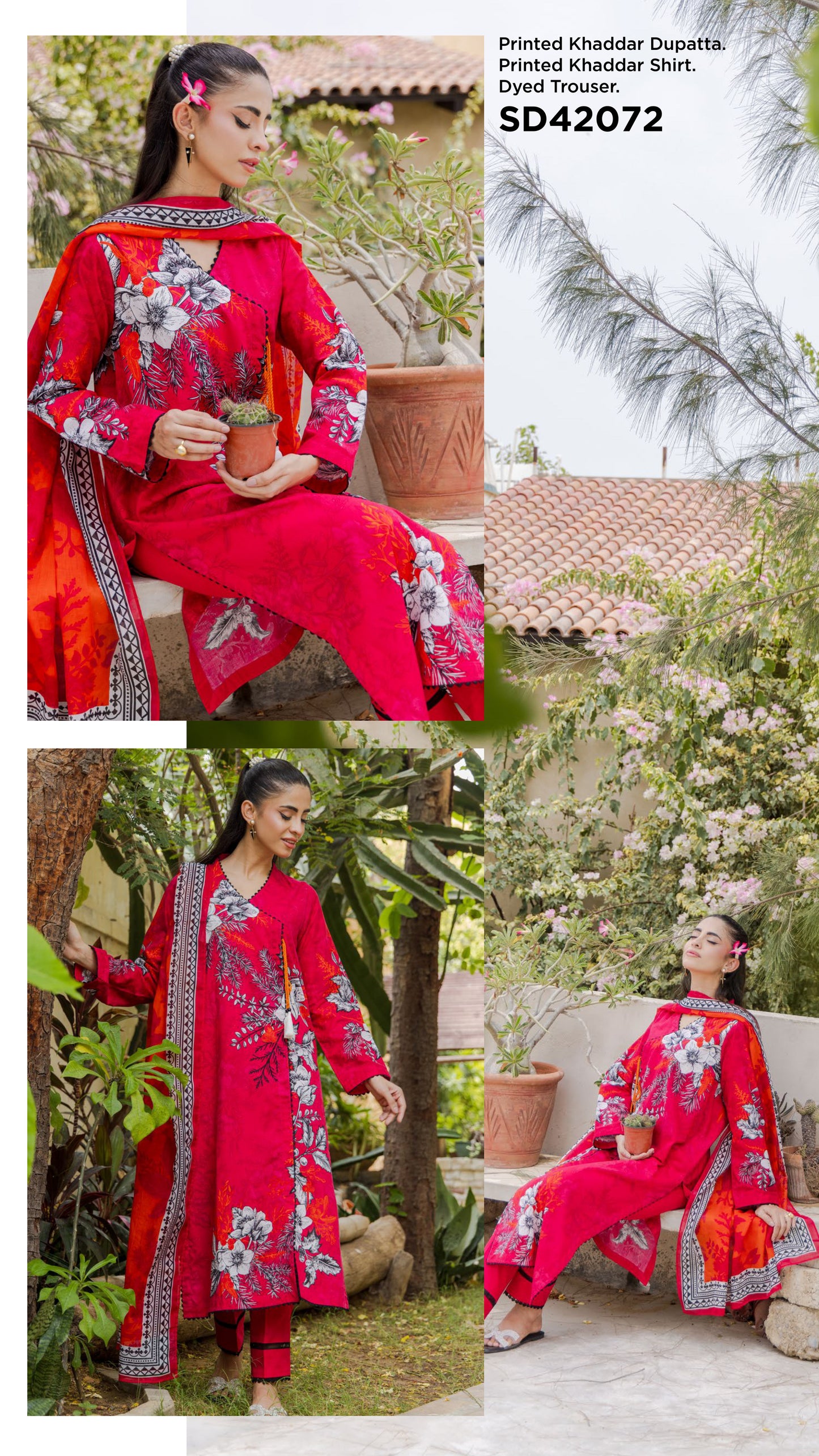 GulAhmed Printed Khaddar - 3PC (Unstitched)