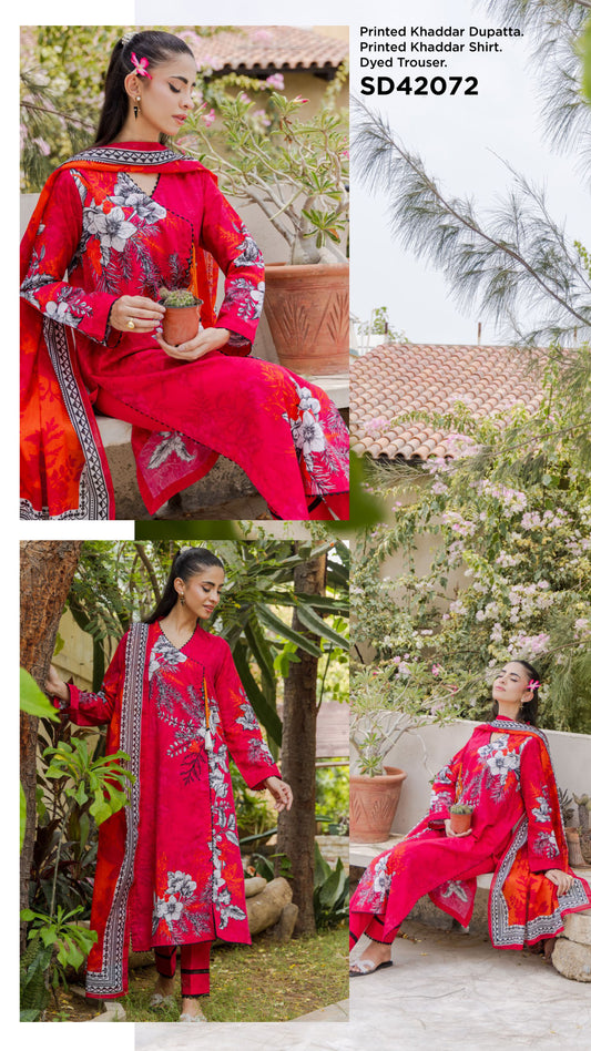 GulAhmed Printed Khaddar - 3PC (Unstitched)