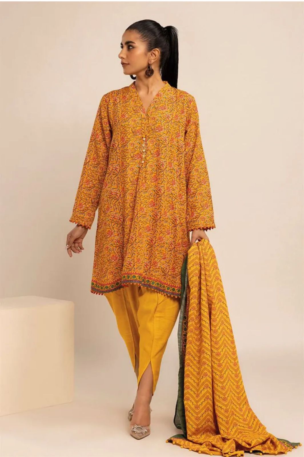 Khaadi Printed Khaddar - 3PC (Unstitched)