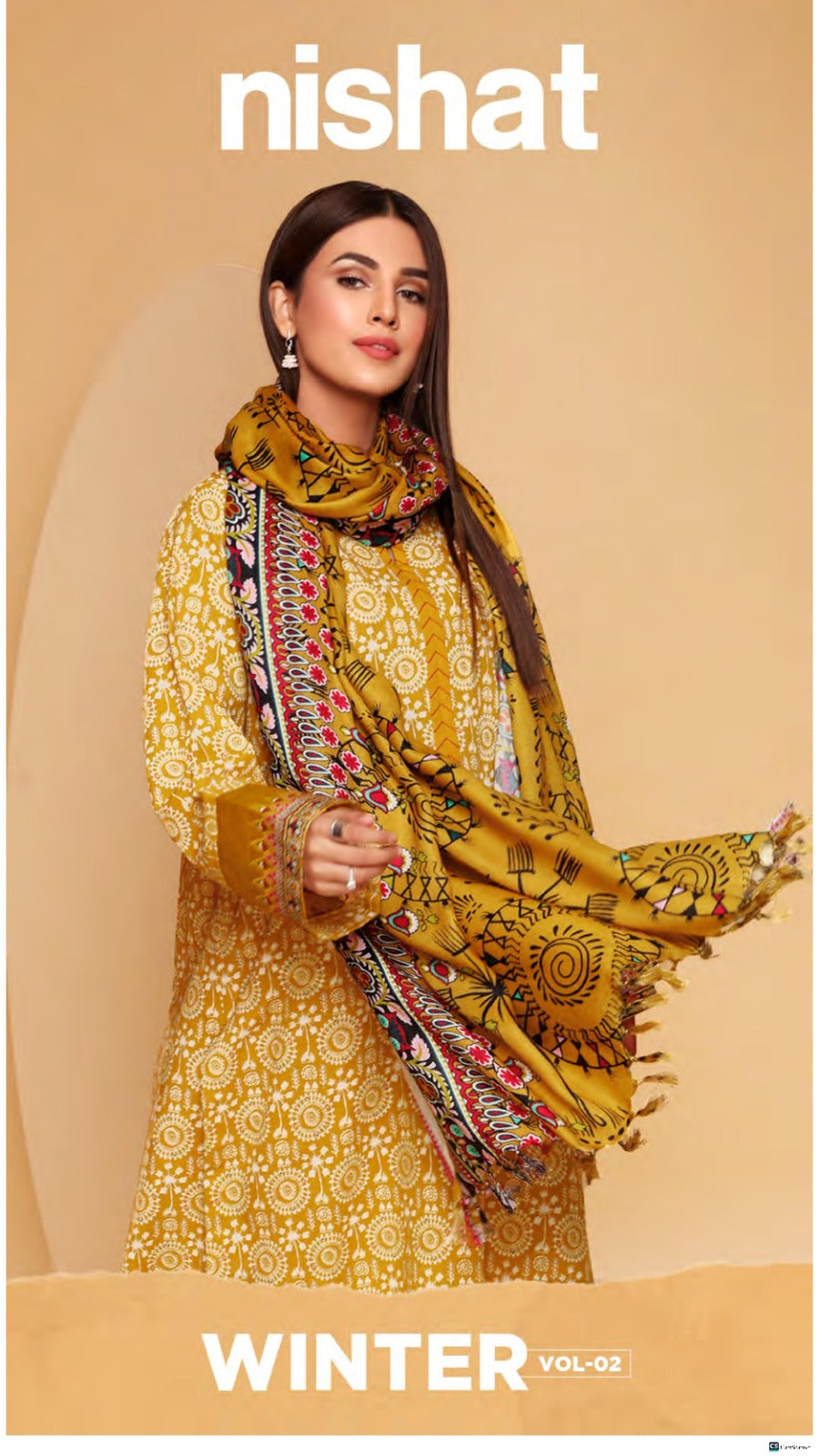 Nishat Printed Khaddar - 3PC (Unstitched)