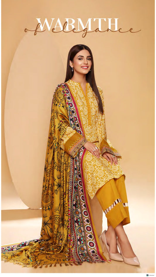 Nishat Printed Khaddar - 3PC (Unstitched)