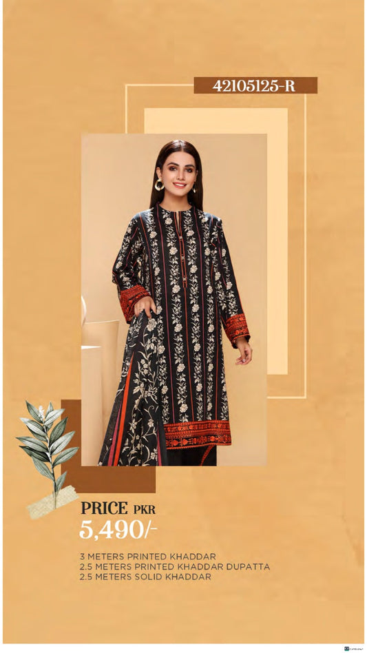 Nishat Printed Khaddar - 3PC (Unstitched)