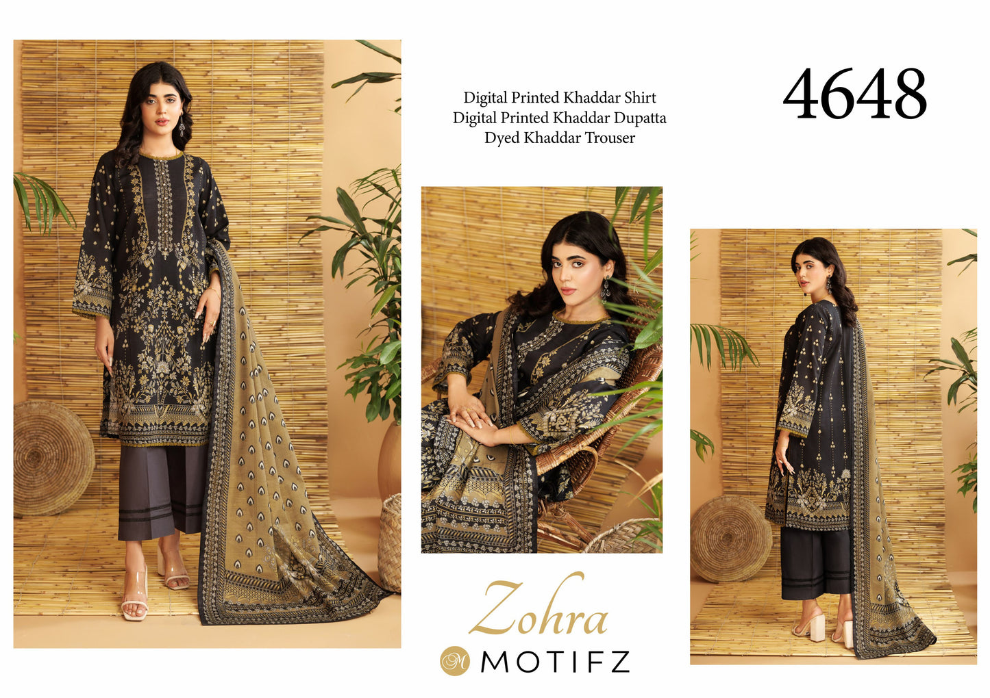 Motifz Printed Khaddar - 3PC (Unstitched)