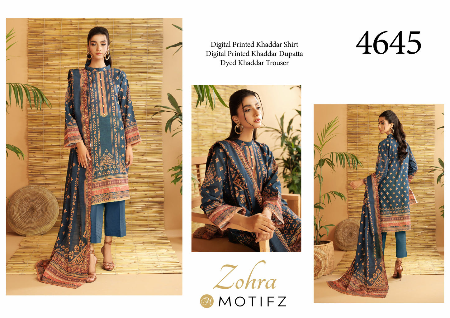 Motifz Printed Khaddar - 3PC (Unstitched)