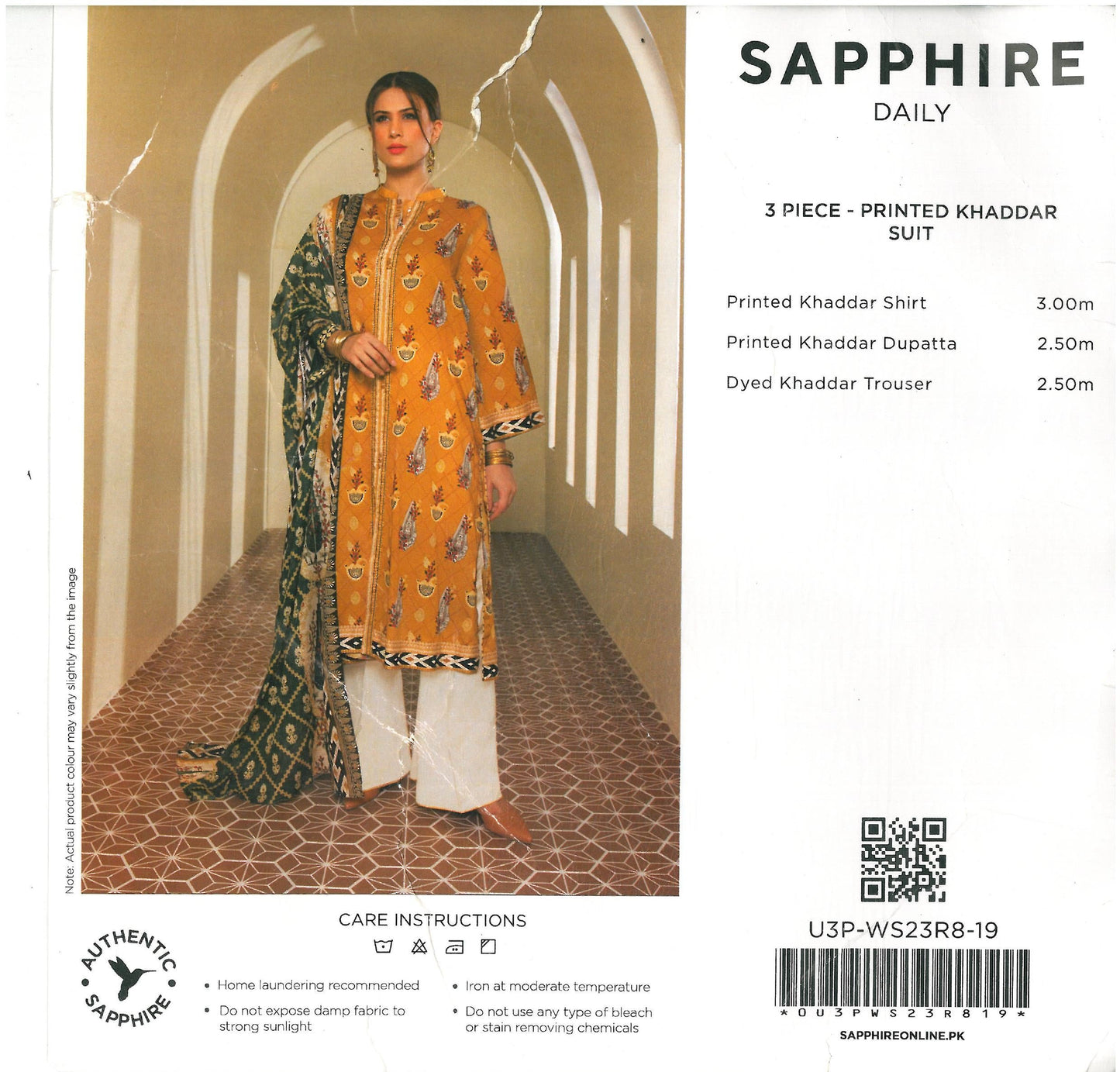 Sapphire Printed Khaddar - 3PC (Unstitched)