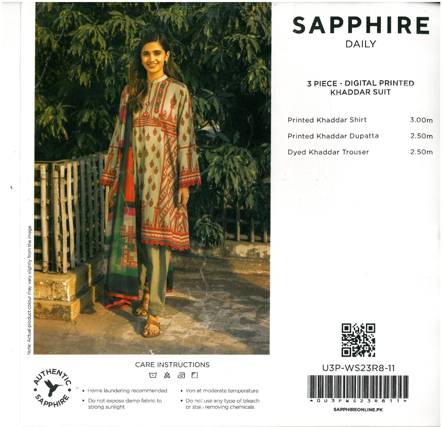 Sapphire Printed Khaddar - 3PC (Unstitched)