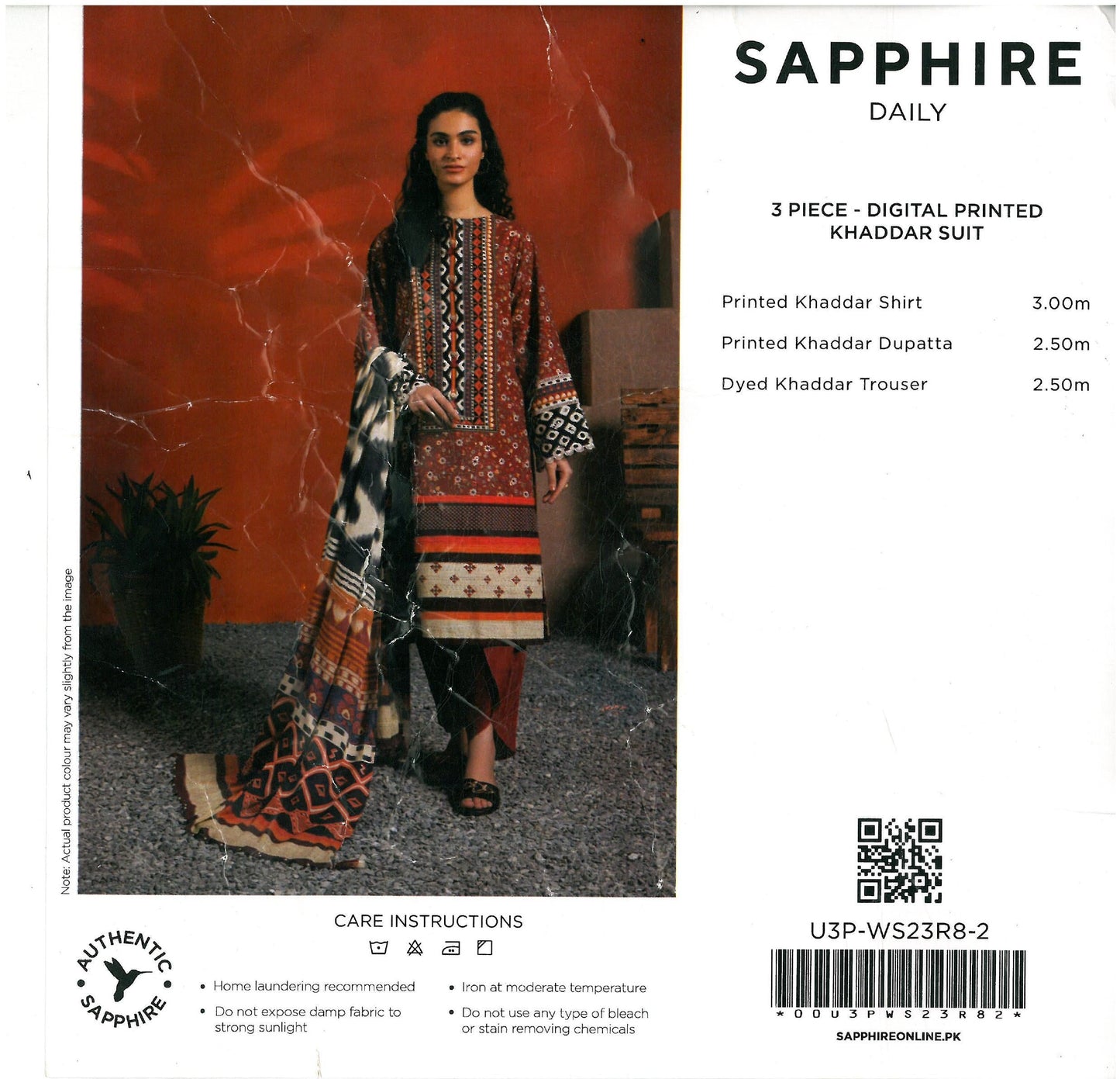 Sapphire Printed Khaddar - 3PC (Unstitched)