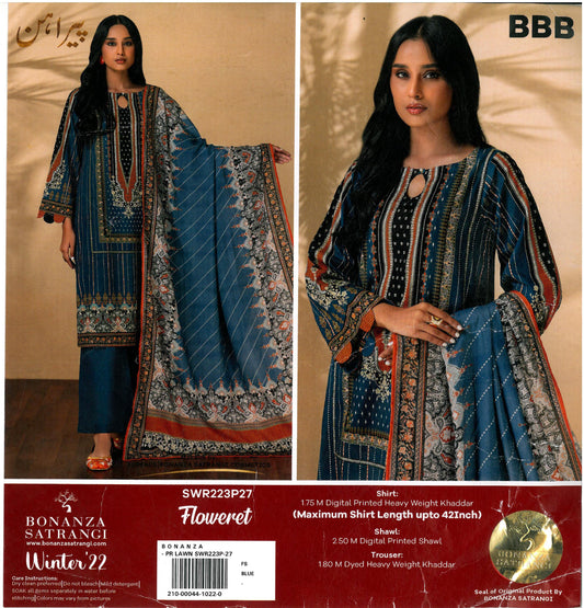 Bonanza Satrangi Printed Khaddar - 3PC (Unstitched)