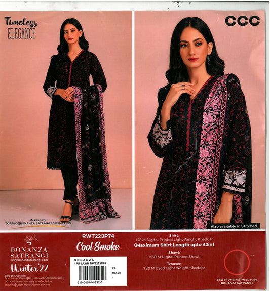 Bonanza Satrangi Printed Khaddar - 3PC (Unstitched)