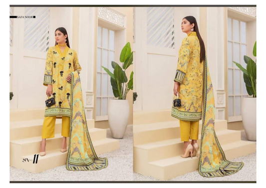 Safa Noor Embroidered Karandi - 3PC (Unstitched)