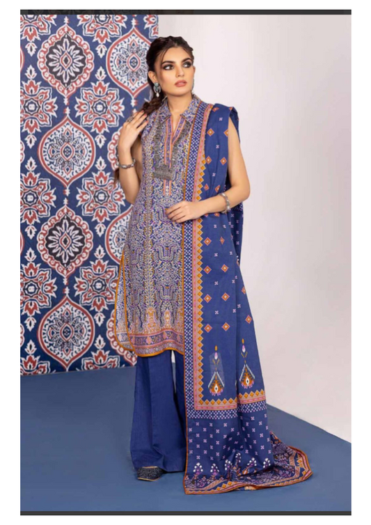 GulAhmed Printed Khaddar - 3PC (Unstitched)