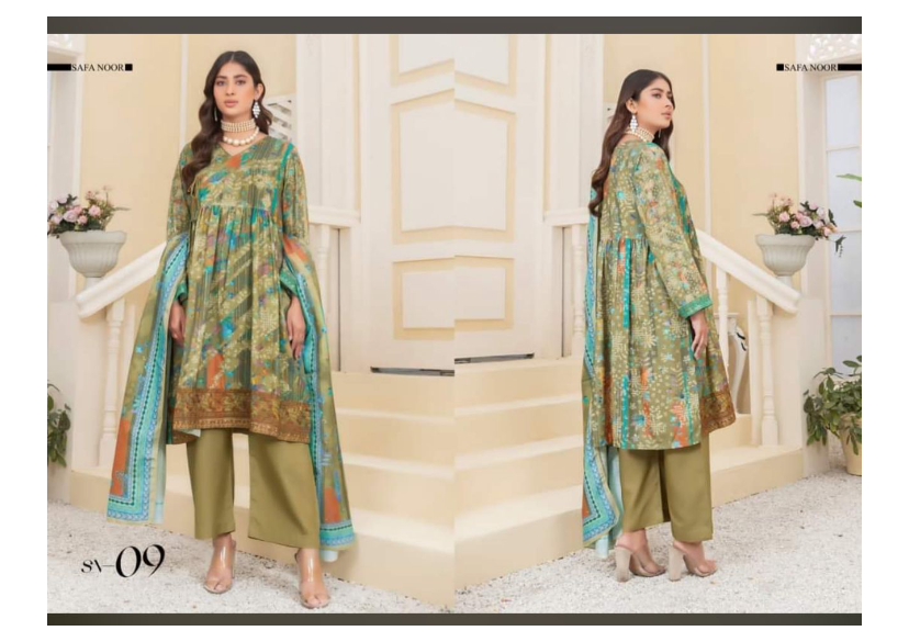 Safa Noor Embroidered Karandi - 3PC (Unstitched)