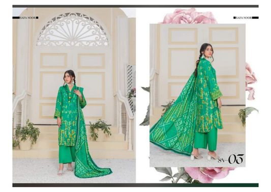 Safa Noor Embroidered Karandi - 3PC (Unstitched)