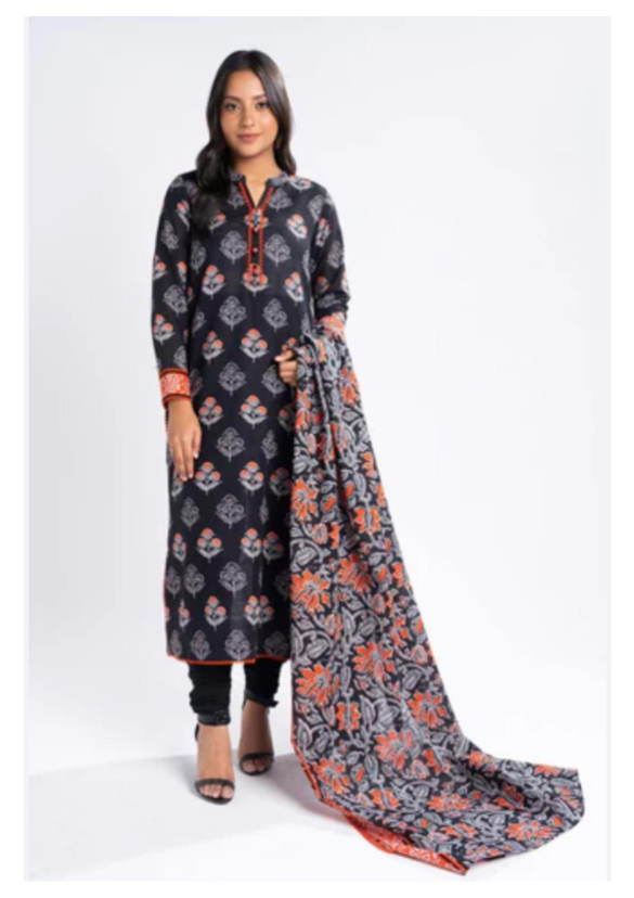 Alkaram Printed Khaddar - 3PC (Unstitched)